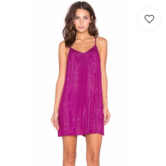 REVOLVE MLV Carmen Sequin Dress in Magenta - Picture 1 of 8